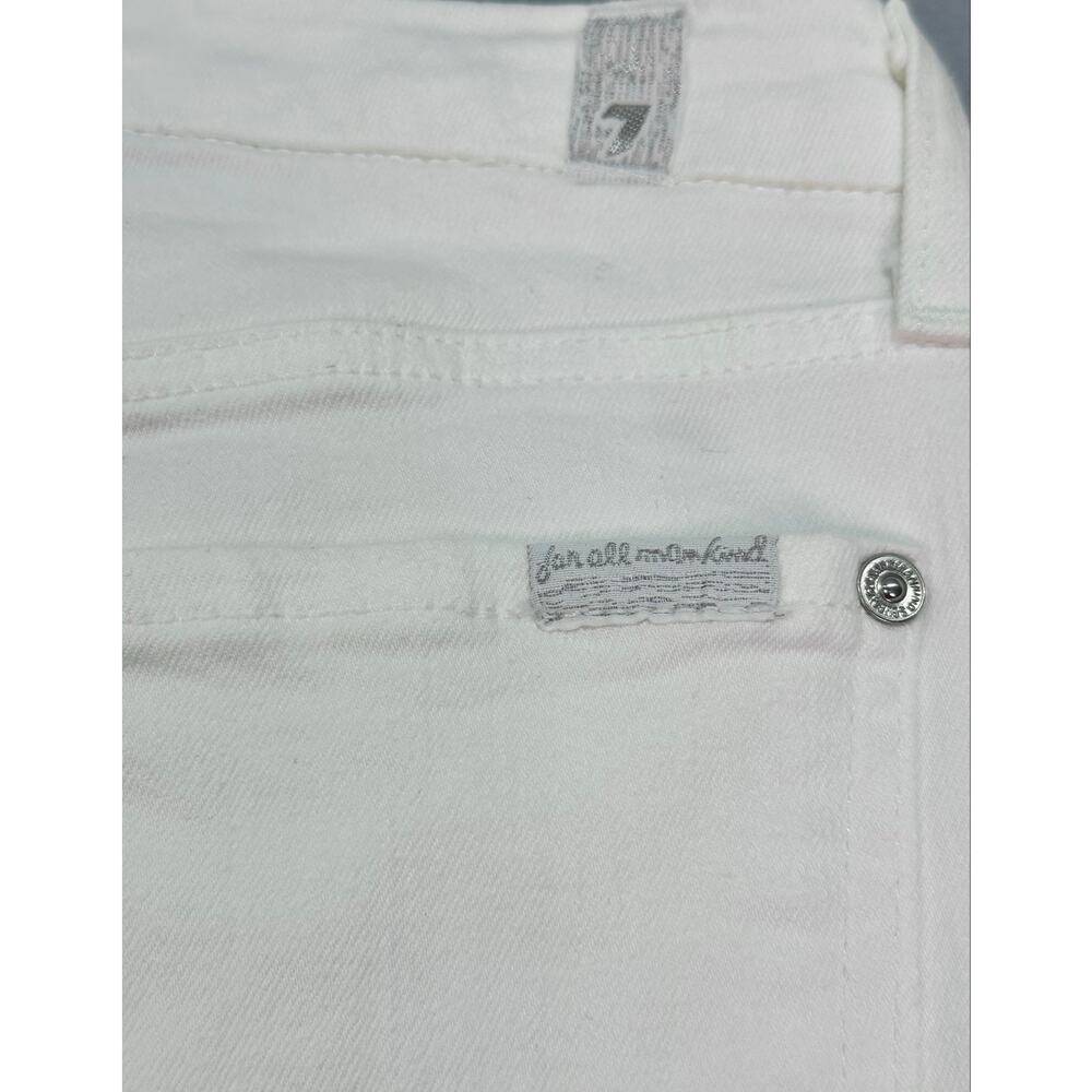 7 For All Mankind Kimmie White Mid Rise Slim Straight Jeans Size 27 - Picture 8 of 12